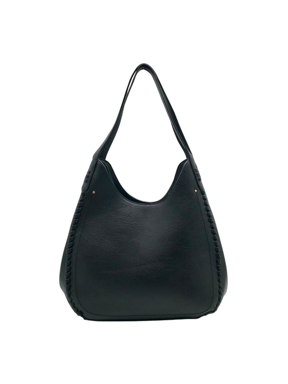 Style & Co Black Whipstitch Soft 4-Poster Tote